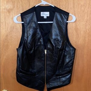 Black Faux Leather Vest